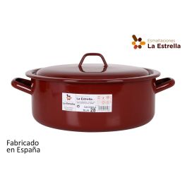 Cacerola Esmaltada con Tapa 28 cm - 6.8L Teja - La Estrella (6 Unidades) Precio: 158.50000056. SKU: B1EV3SFKFA