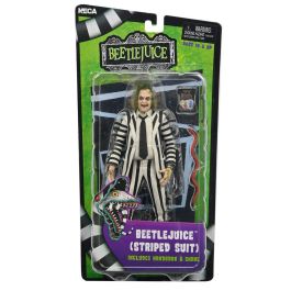 Neca Figura de Acción Beetlejuice Traje a Rayas Blanco y Negro 18 cm