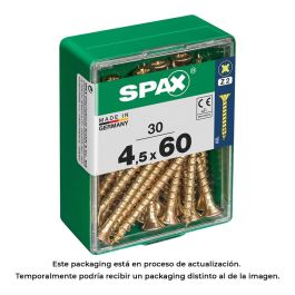 Spax 4081020450602 Tornillo para Madera Cabeza Plana Yellox 4.5x60mm Rosca Completa Ranura Cruz Z2 4CUT Caja 30 Unidades Precio: 4.49999968. SKU: S7913917
