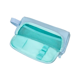 Liderpapel Estuche Portatodo Minibag, Azul Pastel, 2 Cremalleras, Bolsillo Interior, 210x100x70 mm