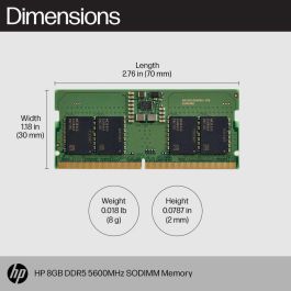 HP 8GB DDR5 5600MHz SODIMM Memory para portátiles y sistemas compactos