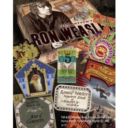 The Noble Collection Harry Potter - Caja de Recuerdos de Ron Weasley con Parche, Mapa, Carta y Más