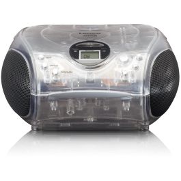 Lenco SCD-24TR Radio Portátil Digital FM Bluetooth Transparente con Pantalla LCD y Altavoces Estéreo