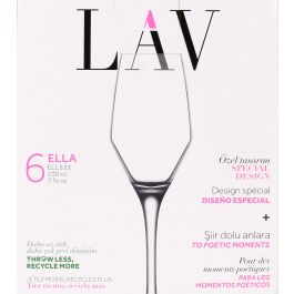 Lav Set 6 Copas Champagne 230 cc Colección Ella Ø5x7x23cm (4 Cajas)