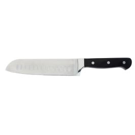 Quid Professional Cuchillo Santoku Inox Chef Black Acero Inoxidable 18 cm Negro Mango Ergonómico Apto Lavavajillas (6 Unidades)