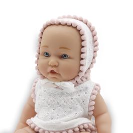 Tachan Muñeca 26cm Conjunto Vestido Blanco Con Gorrito T01067