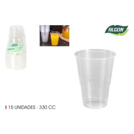 Set de 15 vasos transparentes 330 cc Algon (24 Unidades) Precio: 19.49999942. SKU: B13AN86ME7