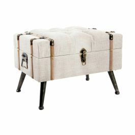 Banqueta DKD Home Decor Negro Beige Madera Madera MDF 62 x 42 x 43 cm