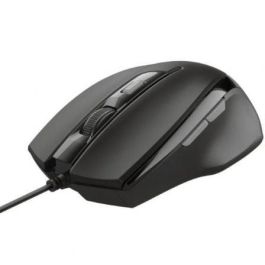 Trust 23650 Ratón óptico Voca con cable, diseño ergonómico y 2400 DPI, plug-and-play para PC y portátil