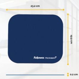 Fellowes Alfombrilla para Ratón con Protección Microban Anti-bacterias, Superficie Poliéster para Precisión, Base Antideslizante, Azul, 226x192x3 mm
