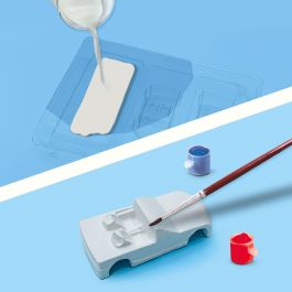 Ses Creative Kit para Moldear y Pintar Coches de Yeso que Ruedan - Incluye Moldes, Ruedas, Pinturas y Pegatinas