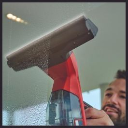 Einhell Limpiacristales a Batería BRILLIANTO, Inalámbrico 18V, Negro/Rojo - Para Ventanas y Superficies Lisas