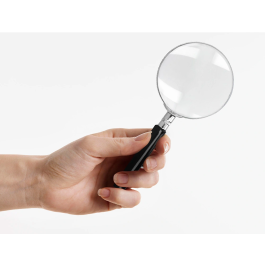 Q-connect Lupa Cristal Aro Metálico Mango Plástico Negro 75 mm 3 Aumentos