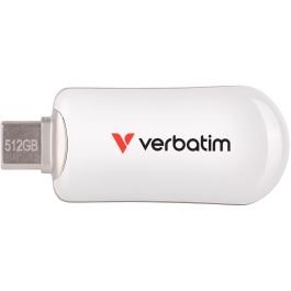 Verbatim 30231 Plectra White USB-C Flash Drive 512GB, USB 3.2 Gen 1 (3.1 Gen 1), Velocidad Lectura 100 MB/s