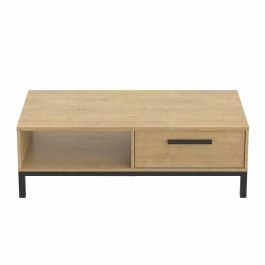 Demeyere CAL3397702718003 Mesa de centro CRAFT con 1 cajón y 1 nicho, Rectangular, Roble Hamilton/Negro, 110,4x50x36,9 cm