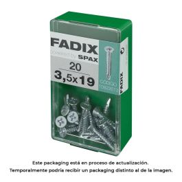 Fadix 10922673 Tornillo Rosca Chapa Autotaladrante Cincado Plano 3,5x19mm Caja 20 Unidades