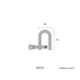 Edm Grillete de acero galvanizado 10 mm 3/8" para trabajos de sujeción, amarres y remolque, capacidad 310 kg Edm Grillete de acero galvanizado 10 mm 3/8" para trabajos de sujeción, amarres y remolque, capacidad 310 kg
