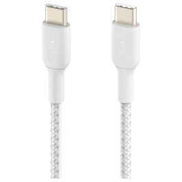 Belkin CAB004BT1MWH2PK Cable USB-C a USB-C 2.0 Trenzado 1m Blanco Doble Pack