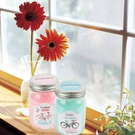 Home Deco Factory Tarro Con Vela Bougie Fresas Silvestres Rosa Eterna Mensaje Tapa Rosca 7.5x13cm