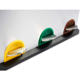 Q-connect Papelera Contenedor Metálica con Tapa de Plástico y Pedal, 3 Depósitos, 45L, 605x340x485 mm