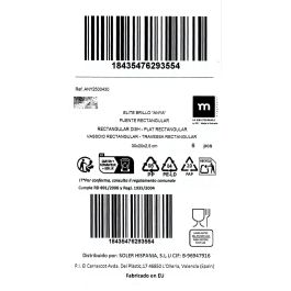 Fuente Rectangular 30x20 cm Anya Elite Brillo - Inde (6 Unidades) Fuente Rectangular 30x20 cm Anya Elite Brillo - Inde (6 Unidades)