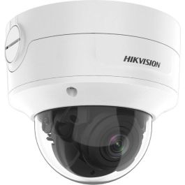 Hikvision Cámara IP Minidomo 8MP 4K AcuSense 2.8-12mm Antivandálico IR40 WDR H.265+ IK10 IP66 PoE Audio Alarma