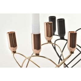 DKD Home Decor Candelabro Metálico Negro y Dorado 20 x 23 x 20 cm (2 Unidades) Moderno