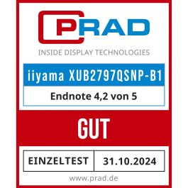 Iiyama ProLite XUB2797QSNP-B1 Monitor 27" QHD 2560x1440 IPS 100Hz 1ms Altavoces DisplayPort USB-C Negro