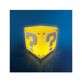 Wondee Lámpara Super Mario Bloque de Interrogación, Luz de Noche Gamer con Sonido Oficial, Decoración Nintendo