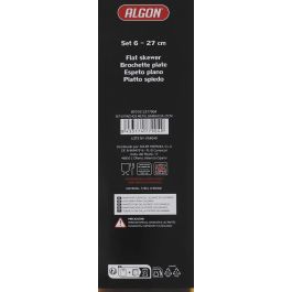 Set de 6 pinchos para barbacoa de metal, 27 cm - Algon BBQ (24 Unidades) Set de 6 pinchos para barbacoa de metal, 27 cm - Algon BBQ (24 Unidades)