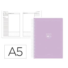 Agenda Escolar Antartik 25-26 Espiral Essentials Morado Dia Pagina A5 Bilingüe Papel Fsc 80 gr Precio: 14.49999991. SKU: B1D8L2VM59