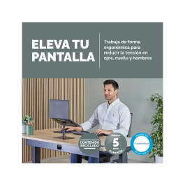 Fellowes Soporte para Portátil Aluminia Negro, Peana Ergonómica Ajustable, 280x245x65 mm