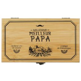 The Concept Factory Caja de Vino de Bambú 5 Piezas (Termómetro, Tapón Vertedor, Tapón, Sacacorchos, Collarín Antigoteo)
