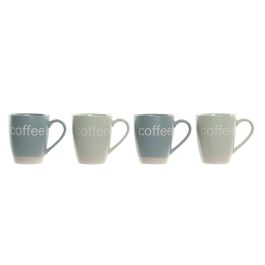 DKD Home Decor Mug Scandi Verde Menta Azul 9 x 10.5 x 11.5 cm Set de 4
