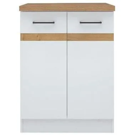 Junona Bajo Gabinete de Cocina 60 cm 2 Puertas Tesca de Trabajo Blanco Brillante JUNONAMB2P60BLPL