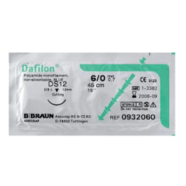 Braun Sutura Dafilon Blue DS24 75cm Poliamida 6 No Absorbible Azul Caja 12 Ud Precio: 38.5. SKU: B17537DCZ6