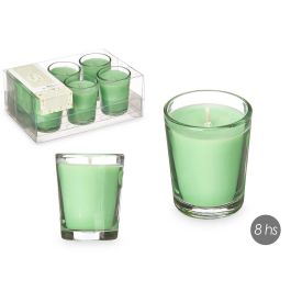 Set 6 Velas Vaso Vidrio Jazmin Acorde 16X6CM (12 Unidades)