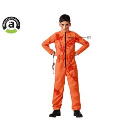 Disfraz Preso Naranja Con Salpicaduras Sangre Infantil Niño 10-12 Años Halloween