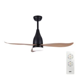 Edm Ventilador de techo Kattegat 112cm DC 15W + Luz LED 18W 2.190LM 3.000K-4.000K-5.000K, 3CCT, Negro con Palas de Madera Precio: 135.69000016. SKU: S7919062