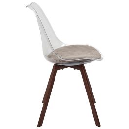 Home Deco Factory Silla con Cojín Scott de Plástico Taupé
