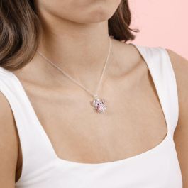 PEERS HARDY Colgante Ángel Stitch Disney con piedras rosas en cadena ajustable