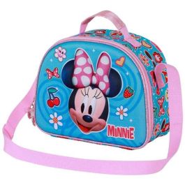 Karactermania Bolsa Portamerienda 3D Minnie Mouse Happiness 25,5 x10 x20 cm con Relieve y Forro Isotérmico Azul para Niños a Partir de 3 Años