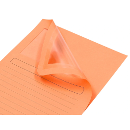 Q-connect Subcarpeta Cartulina A4 Naranja con Ventana Transparente 120 g/m²