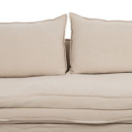 Sofá 2 Plazas Crema Tejido-Madera 180 X 97 X 89 cm