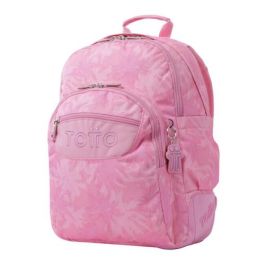 Totto Mochila Escolar Palmeras Rosas MA04ECO029-2210N-8IE, 20L, Neceser y Bolsa Incluida, Compartimento para Bolígrafos, Chica