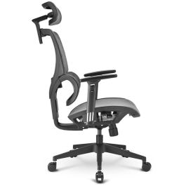 Sharkoon C30M Silla Oficina OfficePal, Asiento/Respaldo de Malla Gris, Reposabrazos 3D, Ergonómica, hasta 120kg