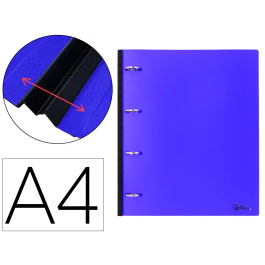 Liderpapel Carpeta 4 Anillas Redondas 25 mm Polipropileno DIN A4 Ultra Compacta Lomo Extensible 4 cm Azul Precio: 3.8236. SKU: B1KGGXD4X3