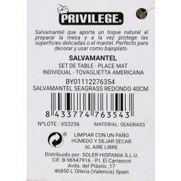 Salvamantel Redondo Seagrass 40 cm Privilege (36 Unidades) Salvamantel Redondo Seagrass 40 cm Privilege (36 Unidades)