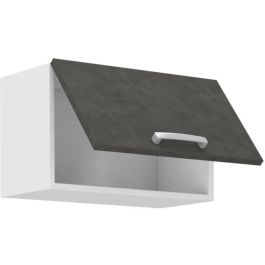 Mueble campana con puerta basculante - Gris mate - L 60 x 31,6 x H 36 cm - LASSEN