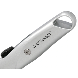 Q-connect XD-53 Cúter Metálico Ancho Retráctil con Bloqueo, Cuchilla 18 mm, 1 Unidad